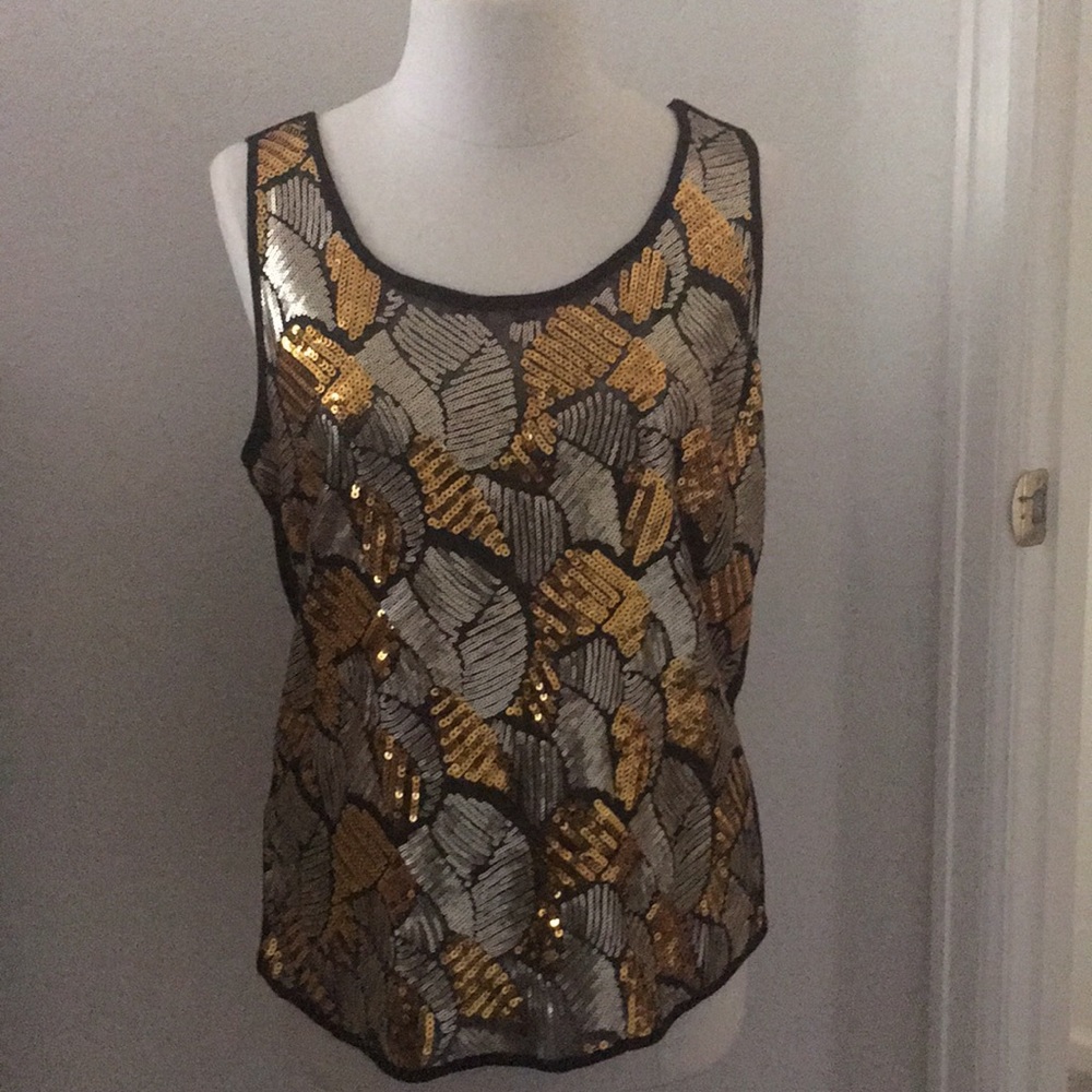 WD.NY Women’s  Sequin Top Shirt Size 8